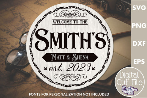 Vintage Sign Bundle | Family Sign Svg | Round Door Signs SVG Crafty Mama Studios 