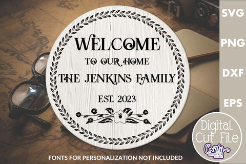 Vintage Sign Bundle | Family Sign Svg | Round Door Signs SVG Crafty Mama Studios 