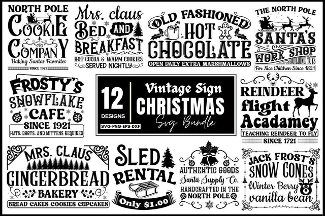 Vintage Sign Christmas SVG Bundle SVG DESIGNISTIC 