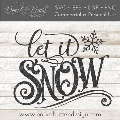 Vintage Sign Label Let It Snow SVG File SVG Board & Batten Design Co 