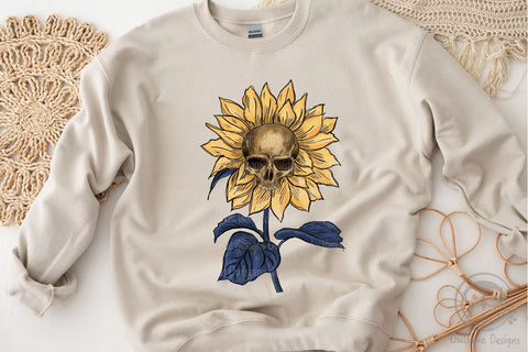 Vintage Skull Sunflower Sublimation Design Sublimation LAM HOANG THUY 