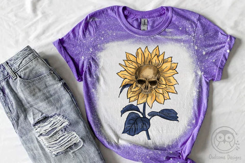 Vintage Skull Sunflower Sublimation Design Sublimation LAM HOANG THUY 