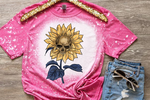 Vintage Skull Sunflower Sublimation Design Sublimation LAM HOANG THUY 