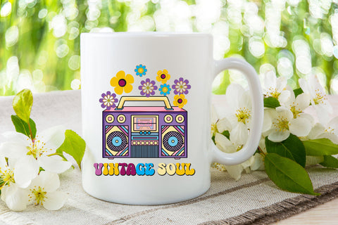 Vintage Soul Flower Retro Cassette PNG Sublimation Rupkotha 