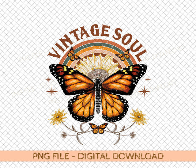 Vintage Soul PNG-Sublimation Download-Tshirt Designs-,Retro Designs, Png Designs, Hippie Png, Boho design, Retro png, Boho png,Vintage png Sublimation DiamondDesign 