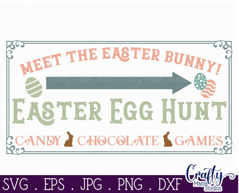 Vintage Spring Farmhouse Sign | Easter Egg Hunt Svg SVG Crafty Mama Studios 