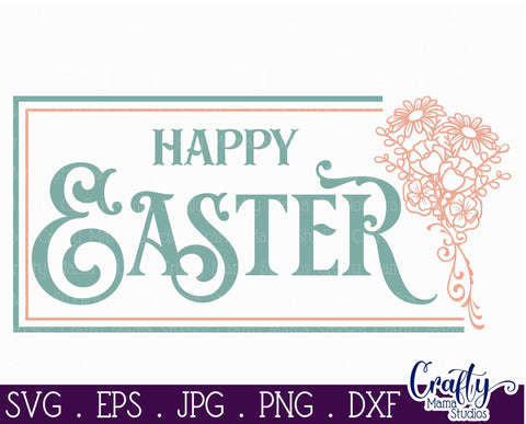 Vintage Spring Farmhouse Sign | Happy Easter Svg SVG Crafty Mama Studios 