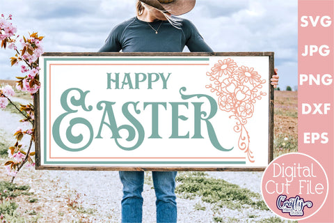 Vintage Spring Farmhouse Sign | Happy Easter Svg SVG Crafty Mama Studios 