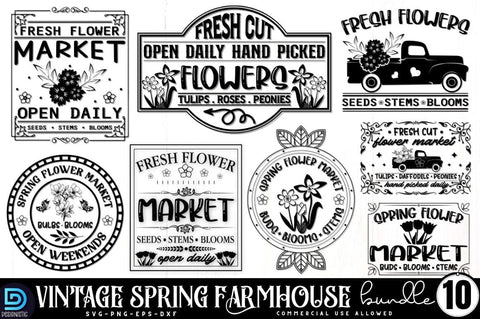 Vintage Spring Sign SVG Bundle SVG DESIGNISTIC 