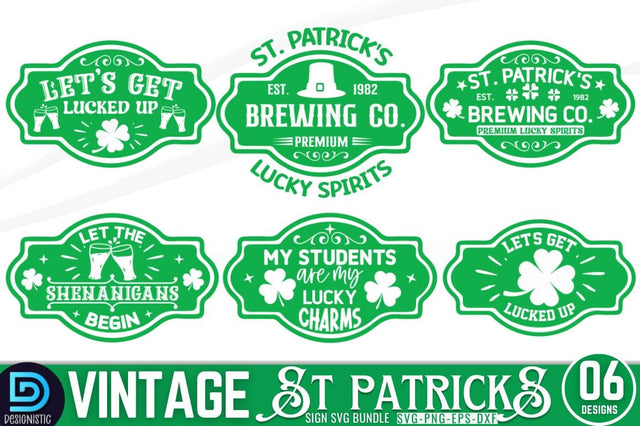 Vintage St Patrick's Day SVG Bundle SVG DESIGNISTIC 