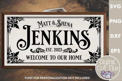 Vintage Style Family Sign Svg #10 SVG Crafty Mama Studios 