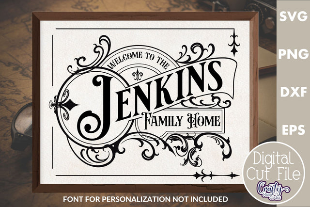 Vintage Style Family Sign Svg #2 SVG Crafty Mama Studios 