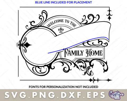 Vintage Style Family Sign Svg #2 SVG Crafty Mama Studios 