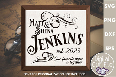 Vintage Style Family Sign Svg #5 SVG Crafty Mama Studios 