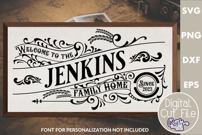 Vintage Style Family Sign Svg #8 SVG Crafty Mama Studios 