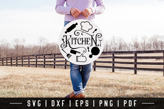 Vintage Style Round Kitchen Sign SVG Design SVG CraftLabSVG 
