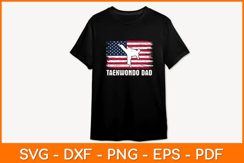 Vintage Taekwondo Dad American Flag Svg Design SVG artprintfile 