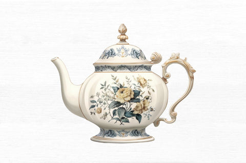 Vintage Teapot Clipart Sublimation Regulrcrative 