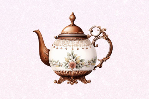 Vintage Teapot Clipart Sublimation Regulrcrative 