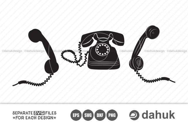 Vintage Telephone SVG, Vintage Vector, Vintage Clipart, Vintage Silhouette, Cut file, for silhouette, svg, eps, dxf, cricut design space SVG dahukdesign 