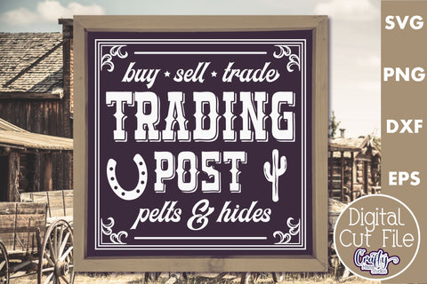 VIntage Trading Post Sign | Western Svg | Pelt And Hides Svg SVG Crafty Mama Studios 