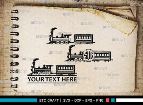Vintage Train Monogram, Vintage Train Silhouette, Vintage Train SVG, Retro Train Svg, Rail Tracks Svg, Railway Track Svg, Locomotive Svg, SB00462 SVG ETC Craft 