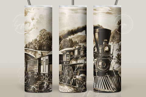 Vintage train Tumbler png, 20oz Skinny Tumbler Sublimation Designs, retro train, train tumbler wrap, Tumbler PNG File, Digital Download Sublimation Syre Digital Creations 