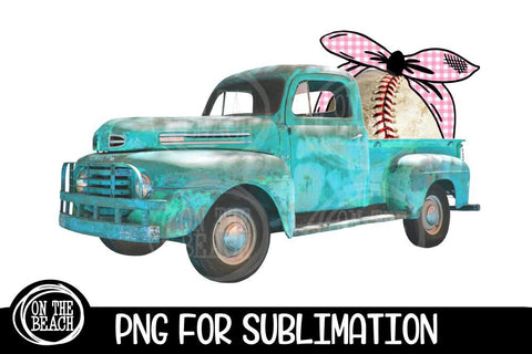 Vintage Truck - Baseball - Bandana - PNG for Sublimation Sublimation On the Beach Boutique 