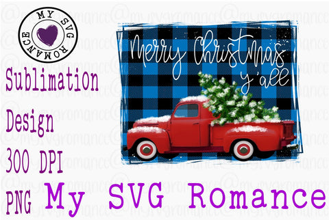 Vintage Truck & Christmas Themed Sublimation Mini Bundle - 6 Designs Included - 300 DPI PNG - Merry Christmas, Seasons Greetings, Merry Christmas Y'all Sublimation mysvgromance 
