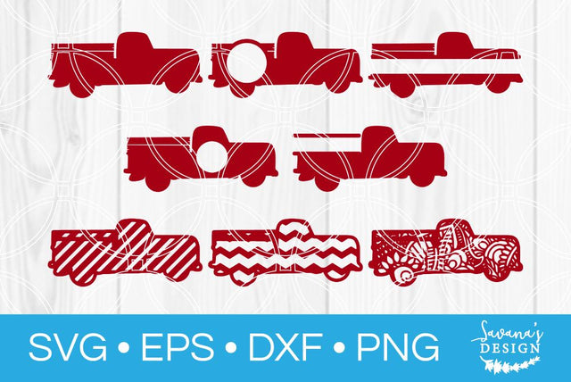 Vintage Truck Monogram Bundle SVG SavanasDesign 