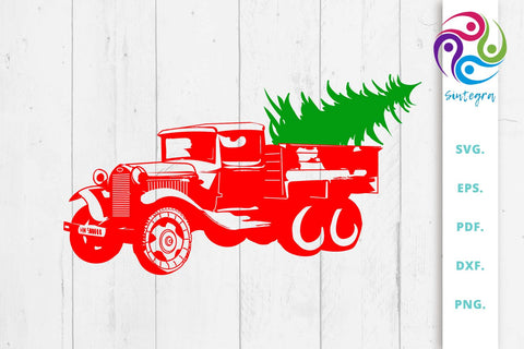Vintage Truck With Christmas Tree SVG File SVG Sintegra 