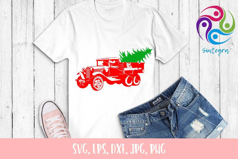 Vintage Truck With Christmas Tree SVG File SVG Sintegra 