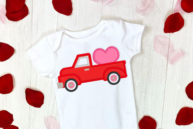 Vintage Truck with Heart Applique Embroidery Embroidery/Applique DESIGNS Risa Rocks It 