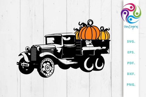Vintage Truck With Pumpkins SVG File SVG Sintegra 