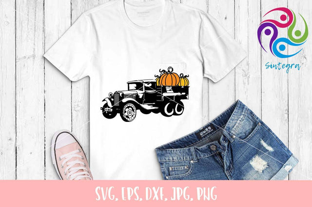 Vintage Truck With Pumpkins SVG File SVG Sintegra 