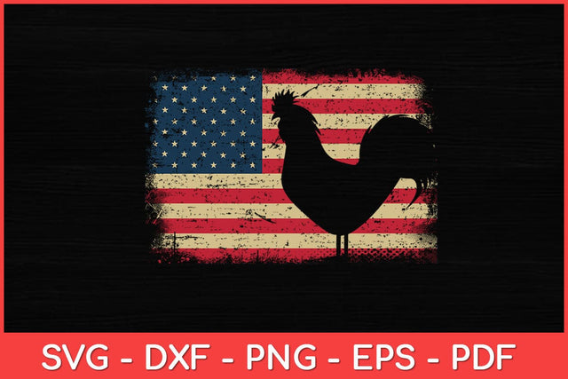 Vintage US Flag Cock Fight Svg Design SVG artprintfile 