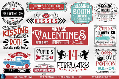 Vintage Valentines Day SVG Bundle SVG DESIGNISTIC 