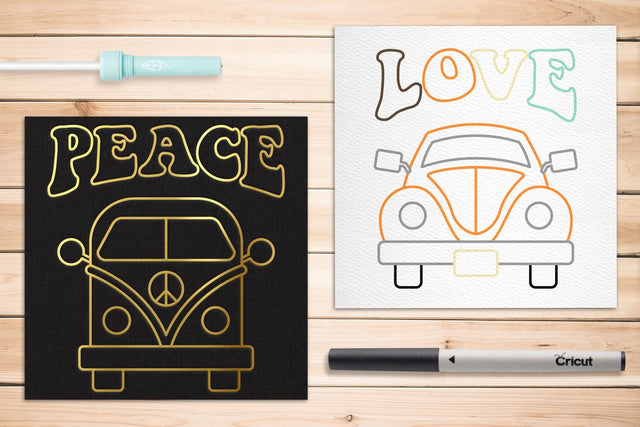 Vintage Van and Bug SKETCH Single Line Drawing SVG Sketch DESIGN Designed by Geeks 
