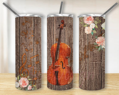 Vintage Violin 20oz Tumbler Png, Violin Tumbler Deign, Wood Tumbler Wrap, Music Notes Design Png, Musical Sublimation Design, Instans Download Sublimation BouDesign 
