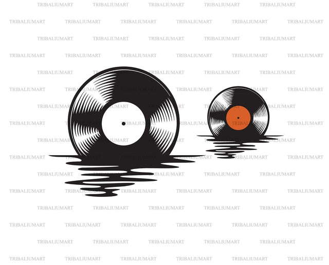 Vinyl Disc Sunset Reflection - Record SVG TribaliumArtSF 