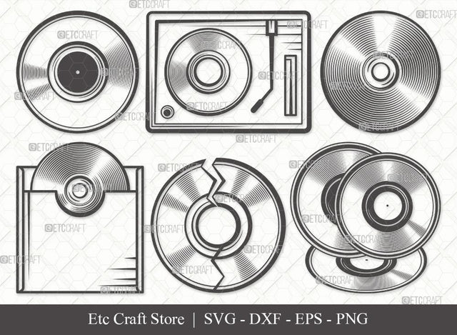 Vinyl Record Outline SVG Cut File | Talk Bubble Svg | Text Bubble Svg | Chat Bubbles Svg | Word Bubble Bundle SVG ETC Craft 
