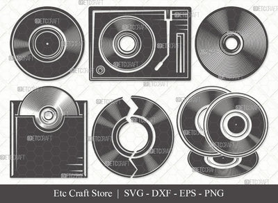 Vinyl Record Silhouette SVG Cut File | Talk Bubble Svg | Text Bubble Svg | Chat Bubbles Svg | Word Bubble Bundle SVG ETC Craft 