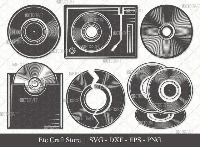 Vinyl Record Silhouette SVG Cut File | Talk Bubble Svg | Text Bubble Svg | Chat Bubbles Svg | Word Bubble Bundle SVG ETC Craft 