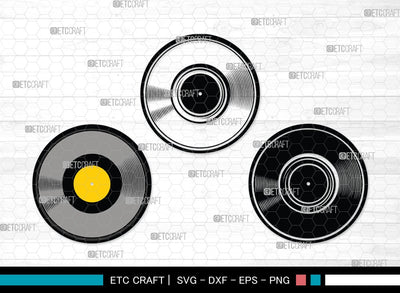 Vinyl Record SVG | Vinyl Disc Svg | Vinyl Record Svg | Dj Turntable Svg | lp Album Svg | Vinyl Record Clipart SVG ETC Craft 
