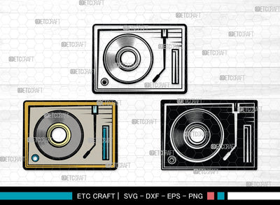 Vinyl Record SVG | Vinyl Disc Svg | Vinyl Record Svg | Dj Turntable Svg | lp Album Svg | Vinyl Record Clipart SVG ETC Craft 
