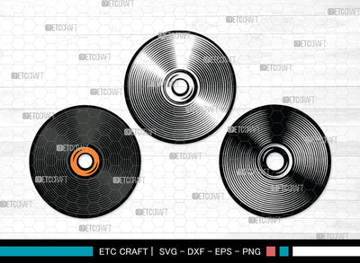Vinyl Record SVG | Vinyl Disc Svg | Vinyl Record Svg | Dj Turntable Svg | lp Album Svg | Vinyl Record Clipart SVG ETC Craft 