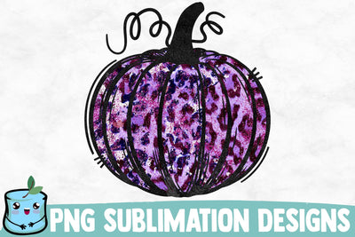 Violet Leopard Sublimation Pumpkin Sublimation MintyMarshmallows 