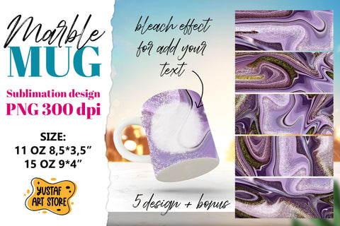 Violet marble sublimation mug wrap 5 design and bonus Sublimation Yustaf Art Store 