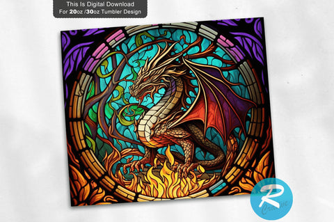 Violet Pink Dragon Stained 20 oz / 30 oz Tumbler PNG Sublimation Regulrcrative 