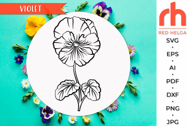 Violet SVG - Aquarius Flower Cut File SVG RedHelgaArt 